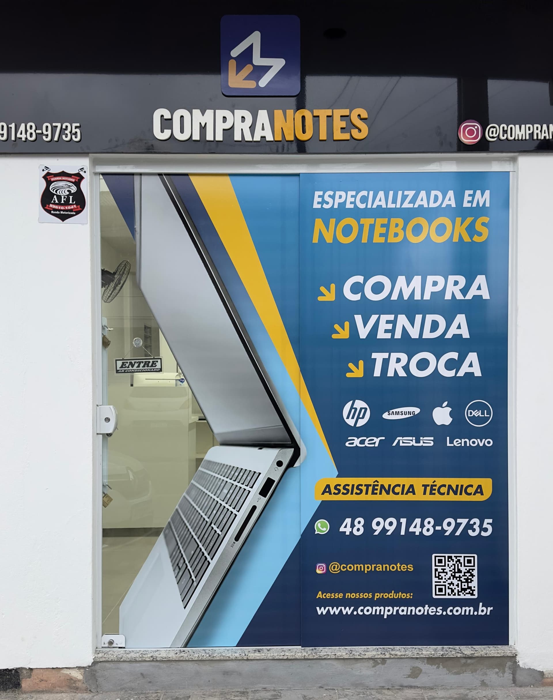 Fachada da loja Compranotes